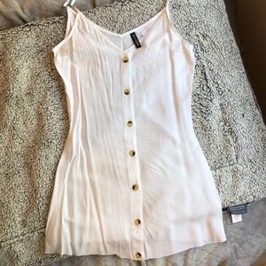 Simple white button up dress